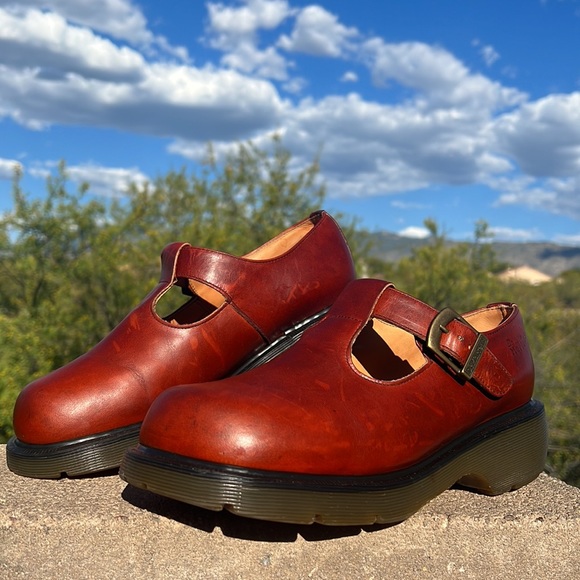 🏴󠁧󠁢󠁥󠁮󠁧󠁿 Vintage Dr. Martens MIE Platform T-Strap Chunky Mary Jane UK 8 - Picture 4 of 17
